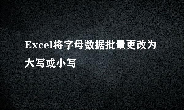 Excel将字母数据批量更改为大写或小写