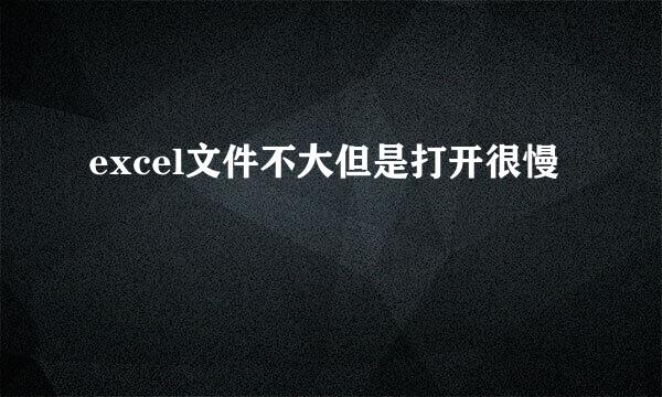 excel文件不大但是打开很慢