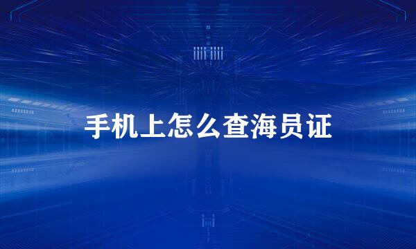 手机上怎么查海员证