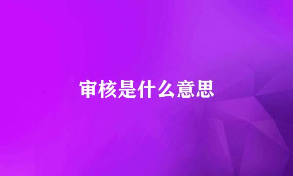 审核是什么意思