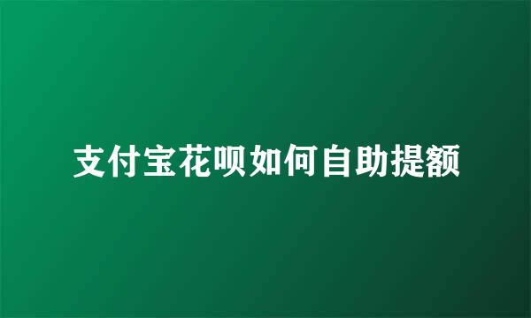 支付宝花呗如何自助提额