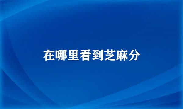 在哪里看到芝麻分