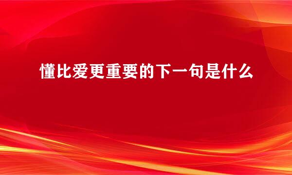 懂比爱更重要的下一句是什么
