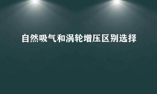 自然吸气和涡轮增压区别选择