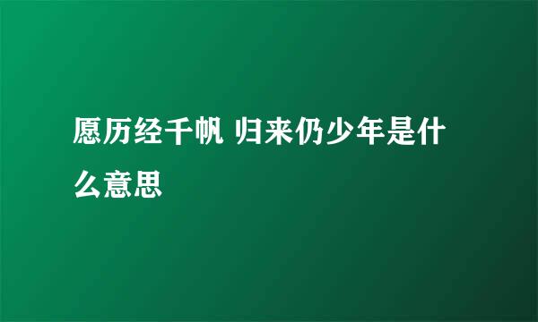 愿历经千帆 归来仍少年是什么意思