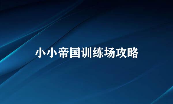 小小帝国训练场攻略