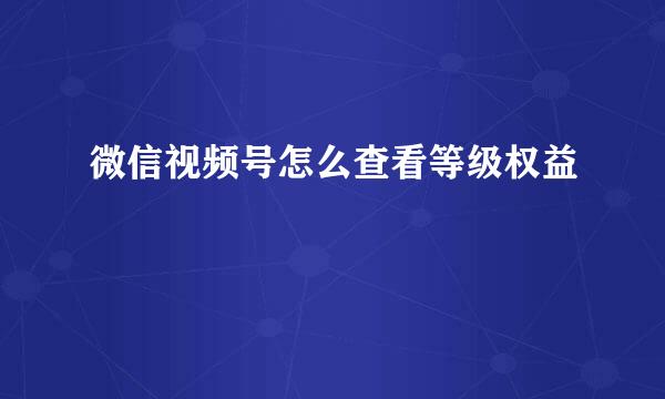 微信视频号怎么查看等级权益