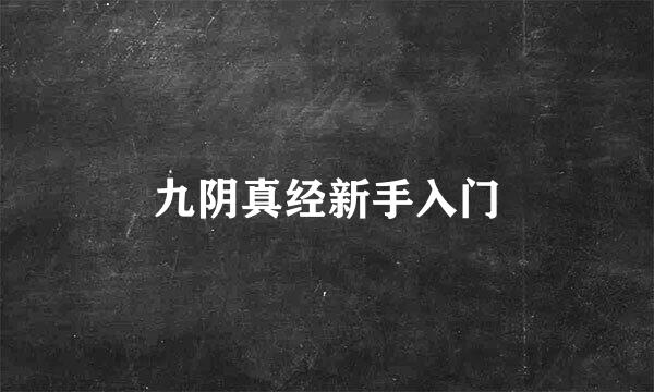 九阴真经新手入门