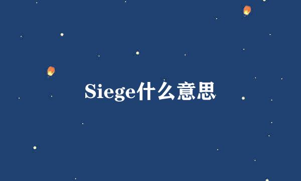 Siege什么意思