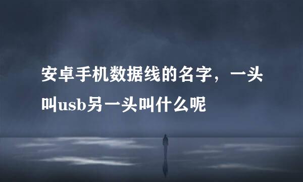 安卓手机数据线的名字,一头叫usb另一头叫什么呢