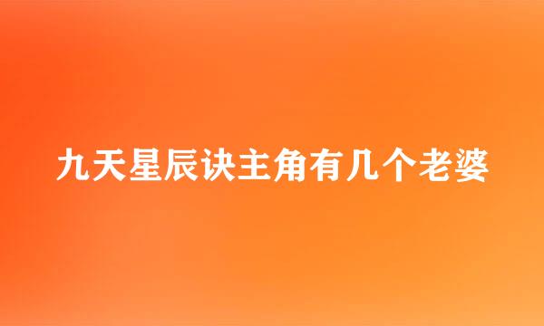 九天星辰诀主角有几个老婆