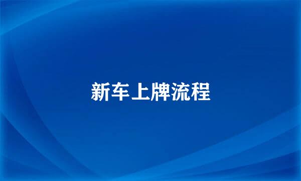 新车上牌流程