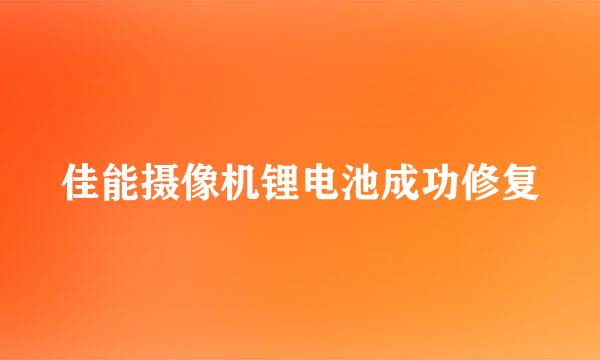 佳能摄像机锂电池成功修复