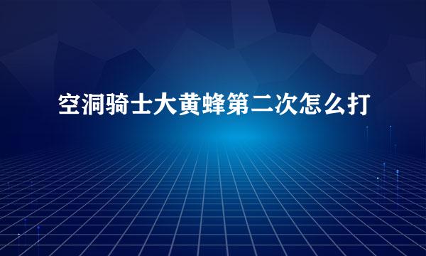 空洞骑士大黄蜂第二次怎么打