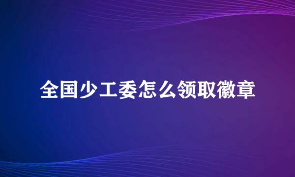 全国少工委怎么领取徽章