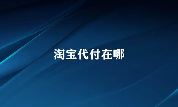 淘宝代付在哪