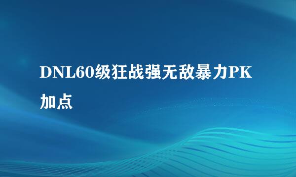 DNL60级狂战强无敌暴力PK加点