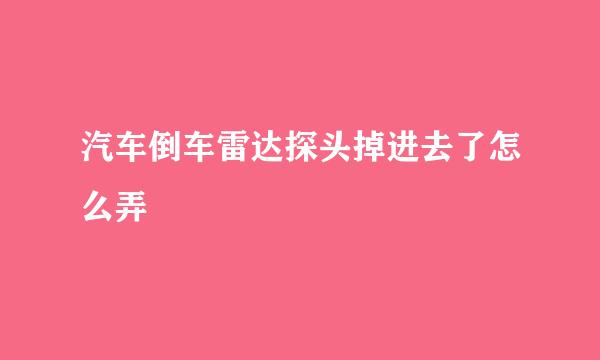 汽车倒车雷达探头掉进去了怎么弄