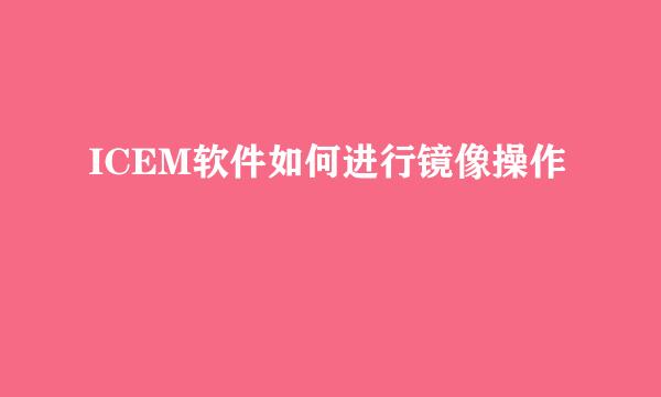 ICEM软件如何进行镜像操作