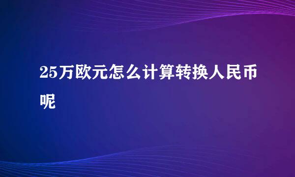 25万欧元怎么计算转换人民币呢
