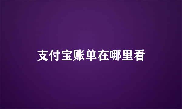 支付宝账单在哪里看