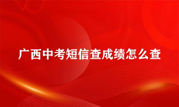 广西中考短信查成绩怎么查