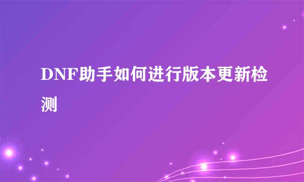DNF助手如何进行版本更新检测