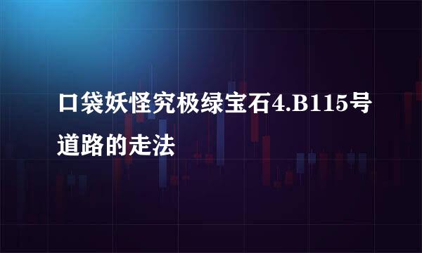 口袋妖怪究极绿宝石4.B115号道路的走法