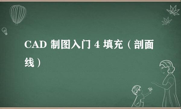 CAD 制图入门 4 填充(剖面线)