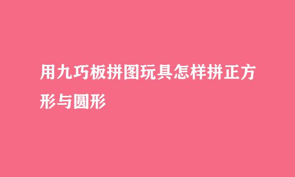 用九巧板拼图玩具怎样拼正方形与圆形