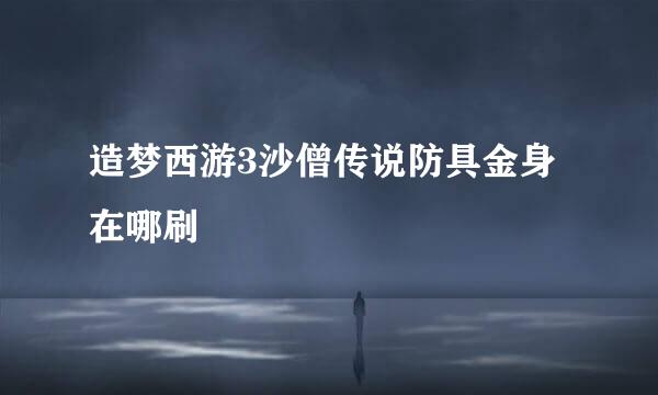 造梦西游3沙僧传说防具金身在哪刷