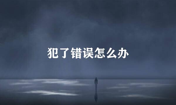 犯了错误怎么办