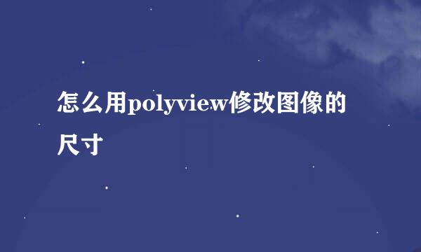 怎么用polyview修改图像的尺寸