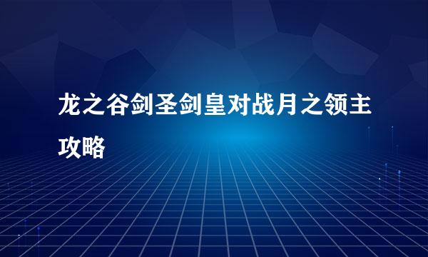 龙之谷剑圣剑皇对战月之领主攻略