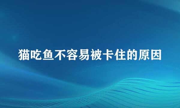 猫吃鱼不容易被卡住的原因