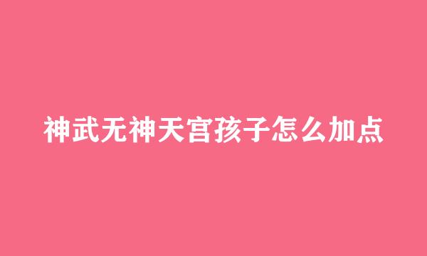 神武无神天宫孩子怎么加点