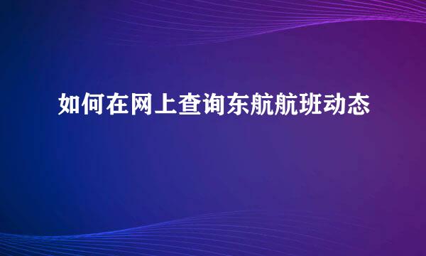 如何在网上查询东航航班动态