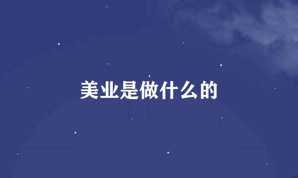 美业是做什么的