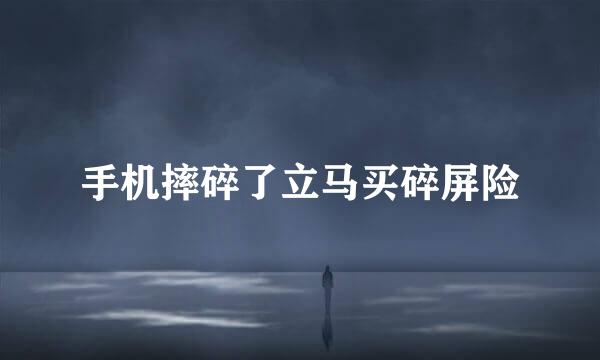 手机摔碎了立马买碎屏险