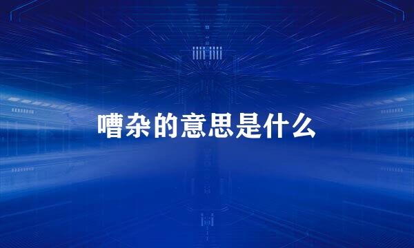 嘈杂的意思是什么