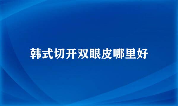 韩式切开双眼皮哪里好
