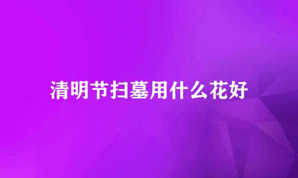 清明节扫墓用什么花好