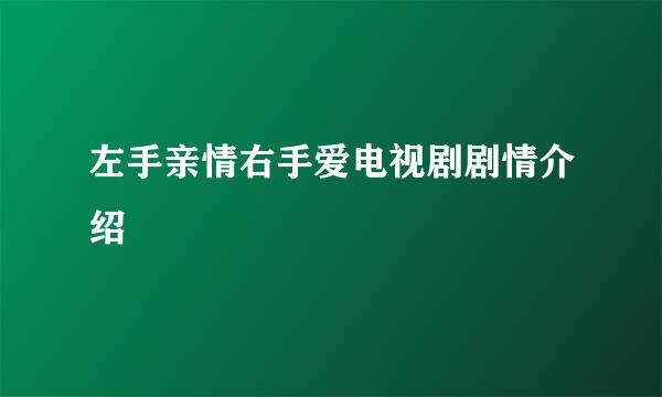 左手亲情右手爱电视剧剧情介绍