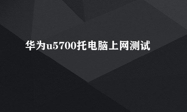 华为u5700托电脑上网测试