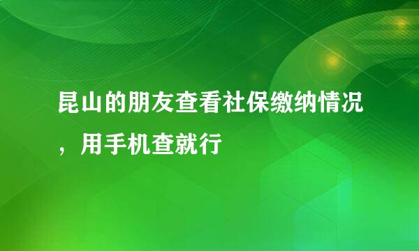 昆山的朋友查看社保缴纳情况，用手机查就行