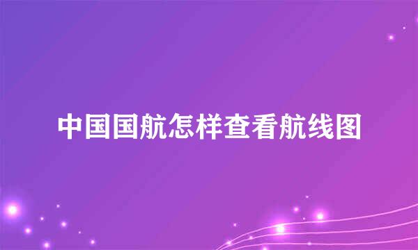 中国国航怎样查看航线图