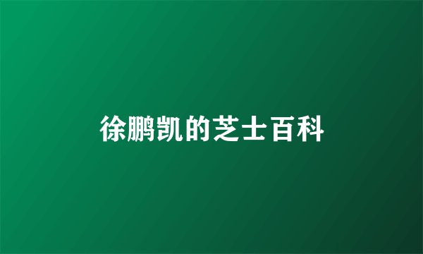 徐鹏凯的芝士百科