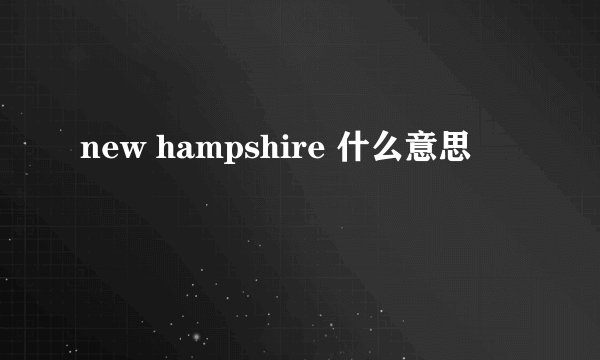 new hampshire 什么意思