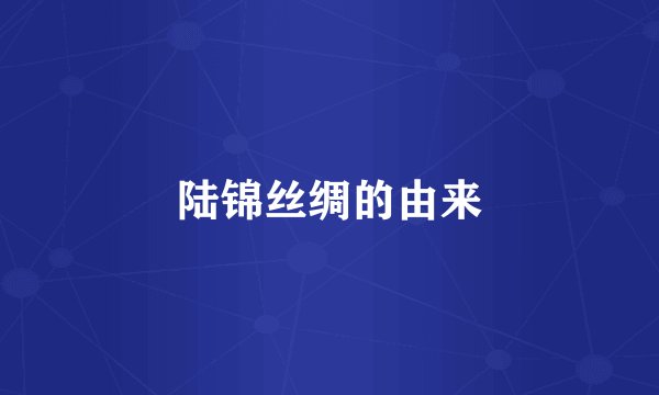 陆锦丝绸的由来