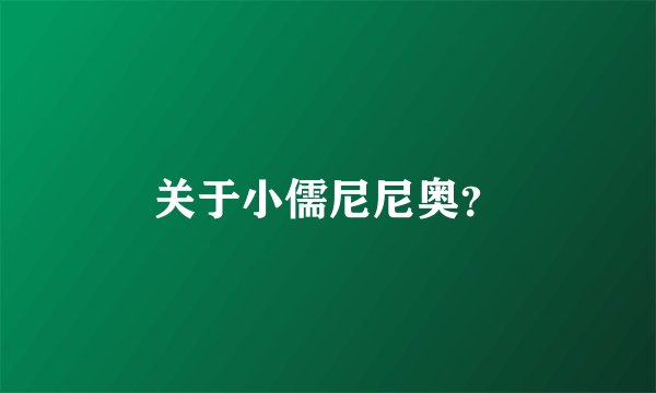 关于小儒尼尼奥？